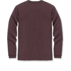 Carhartt Womens Pocket Workwear Rib Knit Long Sleeve T Shirt -Sporty Tops Sales 103244 643 02