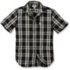 Carhartt Mens Short Sleeve Essential Open Collar Plaid Shirt -Sporty Tops Sales 103668 001 01