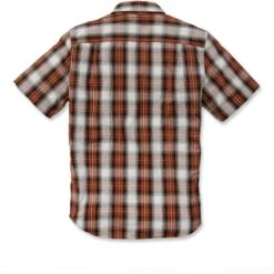 Carhartt Mens Short Sleeve Essential Open Collar Plaid Shirt -Sporty Tops Sales 103668 220 02