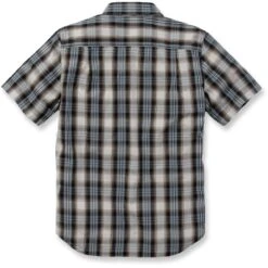 Carhartt Mens Short Sleeve Essential Open Collar Plaid Shirt -Sporty Tops Sales 103668 437 02