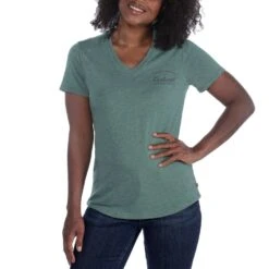 Carhartt Womens Lockhart V Neck Relaxed Fit Graphic T Shirt