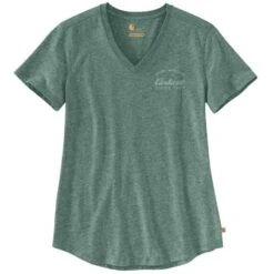 Carhartt Womens Lockhart V Neck Relaxed Fit Graphic T Shirt -Sporty Tops Sales 104227 g25 03