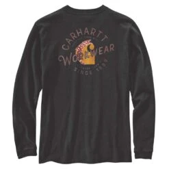 Carhartt Womens Workwear Graphic Casual Work Pocket T Shirt -Sporty Tops Sales 104524 blk 02