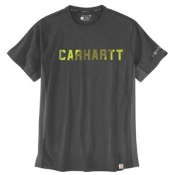 Carhartt Mens Force Flex Block Logo Short Sleeve T Shirt -Sporty Tops Sales 105203 crh 03