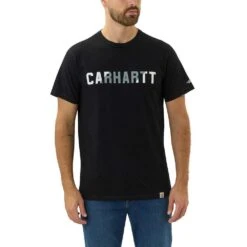 Carhartt Mens Force Flex Block Logo Short Sleeve T Shirt -Sporty Tops Sales 105203 n04 01