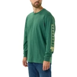 Carhartt Mens Shamrock Graphic Loose Fit Long Sleeve T Shirt -Sporty Tops Sales 105233 g55 01
