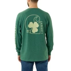 Carhartt Mens Shamrock Graphic Loose Fit Long Sleeve T Shirt -Sporty Tops Sales 105233 g55 02