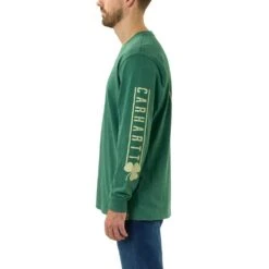 Carhartt Mens Shamrock Graphic Loose Fit Long Sleeve T Shirt -Sporty Tops Sales 105233 g55 03