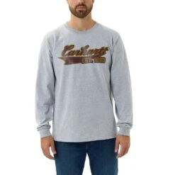Carhartt Mens Script Graphic Relaxed Fit Long Sleeve T Shirt