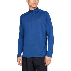 Under Armour Mens Technical 1/2 Zip Loose Fit Training Running Top -Sporty Tops Sales 1328495 400 01