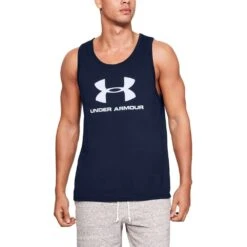Under Armour Mens Sportstyle Logo Wicking Fitness Tank Top