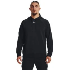 Under Armour Mens Rival Cotton Blend Fleece Logo Hoodie