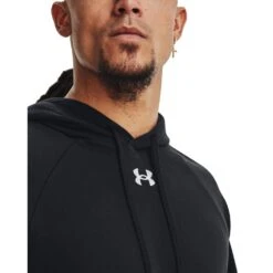 Under Armour Mens Rival Cotton Blend Fleece Logo Hoodie -Sporty Tops Sales 1379757 001 03