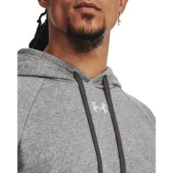 Under Armour Mens Rival Cotton Blend Fleece Logo Hoodie -Sporty Tops Sales 1379757 025 03