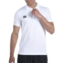 Canterbury Mens Waimak Side Seam Vent Pique Cotton Logo Polo Shirt