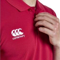 Canterbury Mens Waimak Side Seam Vent Pique Cotton Logo Polo Shirt -Sporty Tops Sales ccc2962 468 03