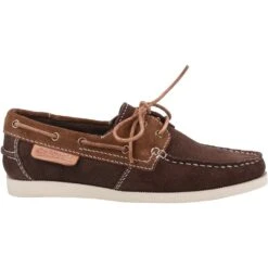 Cotswold Womens Idbury Suede Leather Boat Shoes -Sporty Tops Sales cot776 choc 04