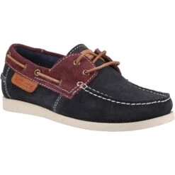 Cotswold Womens Idbury Suede Leather Boat Shoes -Sporty Tops Sales cot776 navpur 01