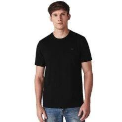 Crew Clothing Mens Crew Classic Short Sleeve Tee -Sporty Tops Sales crw001 black 01 1
