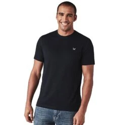 Crew Clothing Mens Crew Classic Short Sleeve Tee -Sporty Tops Sales crw001 navy 01