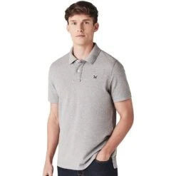 Crew Clothing Mens Classic Pique Classic Fit Polo Shirt -Sporty Tops Sales crw022 grymrl 01