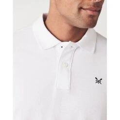 Crew Clothing Mens Classic Pique Classic Fit Polo Shirt -Sporty Tops Sales crw022 white 04