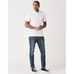 Crew Clothing Mens Classic Pique Classic Fit Polo Shirt -Sporty Tops Sales crw022 white 06