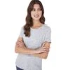 Crew Clothing Womens Perfect Crew Slub Neck T Shirt -Sporty Tops Sales crw132 grymrl 01