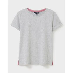 Crew Clothing Womens Perfect Crew Slub Neck T Shirt -Sporty Tops Sales crw132 grymrl 02