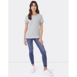 Crew Clothing Womens Perfect Crew Slub Neck T Shirt -Sporty Tops Sales crw132 grymrl 03