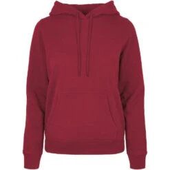 Cotton Addict Womens Basic Classic Comfort Fit Hoodie -Sporty Tops Sales ctn152 burg 01