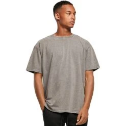 Cotton Addict Mens Acid Washed Heavy Oversized T Shirt