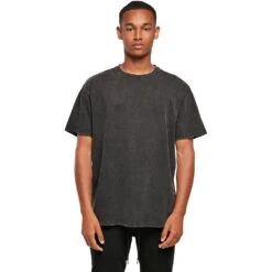 Cotton Addict Mens Acid Washed Heavy Oversized T Shirt -Sporty Tops Sales ctn164 blac 01