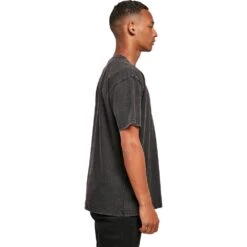 Cotton Addict Mens Acid Washed Heavy Oversized T Shirt -Sporty Tops Sales ctn164 blac 03