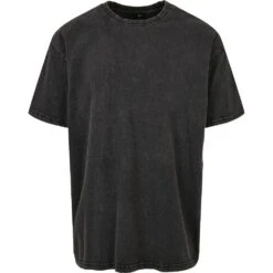 Cotton Addict Mens Acid Washed Heavy Oversized T Shirt -Sporty Tops Sales ctn164 blac 04