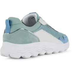 Geox Womens Spherica Breathable Leather Sports Trainers -Sporty Tops Sales geo020 whign 03