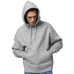 GreenT Mens Organic Cotton Slammer Heavy Pullover Hoodie -Sporty Tops Sales grn141 hgre 01