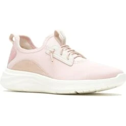 Hush Puppies Womens Elevate Bungee Leather Slip On Trainers -Sporty Tops Sales hus522 pink 01