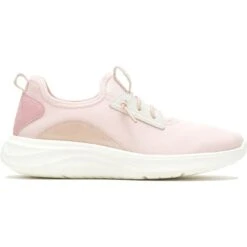 Hush Puppies Womens Elevate Bungee Leather Slip On Trainers -Sporty Tops Sales hus522 pink 02