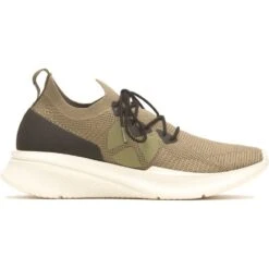 Hush Puppies Mens Spark Slip On Lace Up Trainers -Sporty Tops Sales hus614 olive 02