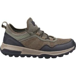Hush Puppies Mens Marlen Active Lace Up Breathable Trainers -Sporty Tops Sales hus702 khaki 02