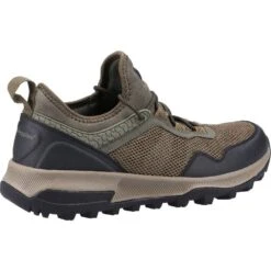 Hush Puppies Mens Marlen Active Lace Up Breathable Trainers -Sporty Tops Sales hus702 khaki 03