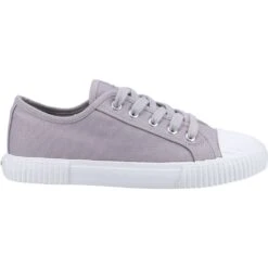 Hush Puppies Womens Brooke Canvas Trainers -Sporty Tops Sales hus756 grey 04