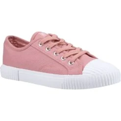 Hush Puppies Womens Brooke Canvas Trainers -Sporty Tops Sales hus756 pink 01