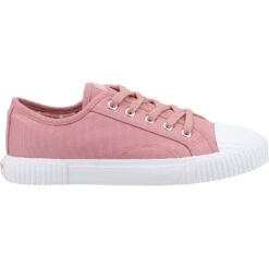 Hush Puppies Womens Brooke Canvas Trainers -Sporty Tops Sales hus756 pink 04