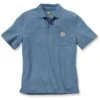 Carhartt Mens Short Sleeve Rib Knit Button Work Pocket Polo Shirt -Sporty Tops Sales k570 437 01