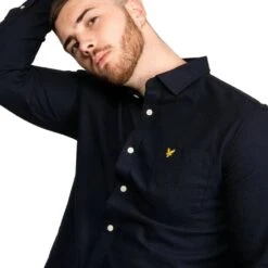 Lyle & Scott Mens Brushed Twill Long Sleeve Casual Shirt 16 Lyle & Scott Mens Brushed Twill Long Sleeve Casual Shirt -Sporty Tops Sales lyl097 z271 03