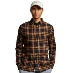 Lyle & Scott Mens Check Flannel Long Sleeve Casual Shirt -Sporty Tops Sales lyl098 z865 01