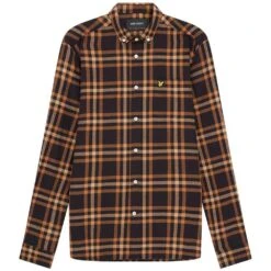 Lyle & Scott Mens Check Flannel Long Sleeve Casual Shirt -Sporty Tops Sales lyl098 z865 03