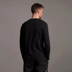 Lyle & Scott Mens Long Sleeve Regular Fit Cotton T Shirt -Sporty Tops Sales lyl115 z865 02